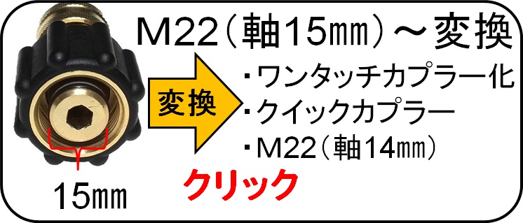 Ｍ22カプラー（軸15ミリ）　変換カプラー